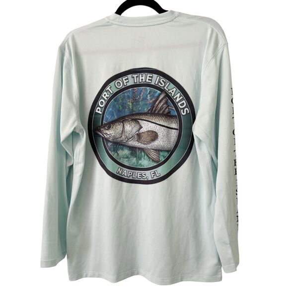 Native Outfitters Mint Green Naples Florida Long Sleeve Mens Fishing Shirt Small - Picture 2 of 7